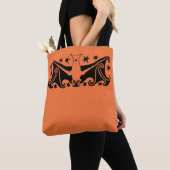 Tote Bag Art Déco Halloween Flying Bat Starry Nuit (De près)