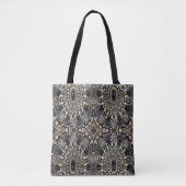 Tote Bag art déco noir et or motif bohème (Devant)