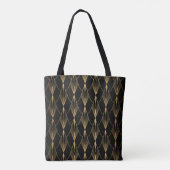 Tote Bag Art Déco : Noir Or sans couture luxe (Dos)