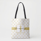 Tote Bag Art Déco Ocean Wave Patten Gold Parties scintillan (Devant)