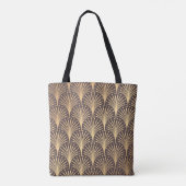 Tote Bag Art Deco Pattern. Seamless golden background. Mini (Dos)