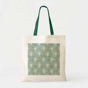 Tote Bag Art déco, sage vert, crème, années 1920, vintag