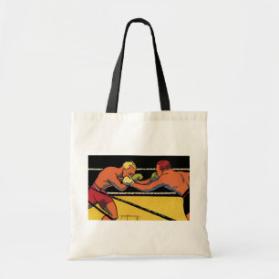 Tote Bag Art Déco vintage sports de boxe, boxeurs se frappa