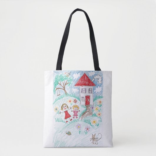 Tote Bag Art d'enfants mignon votre image (Devant)