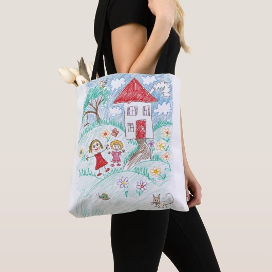 Tote Bag Art d'enfants mignon votre image (De près)