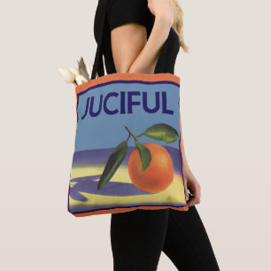 Tote Bag Art d'étiquette de caisse de fruits vintage, Orang