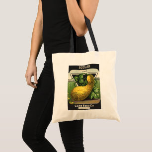 Tote Bag Art d'étiquette de paquet de graines vintage Courg