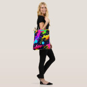 Tote Bag Art d'explosion de couleur liquide abstrait (Sur le modèle)
