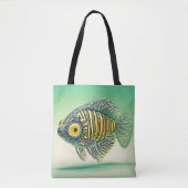 Tote Bag Art du poisson stylisé (Devant)
