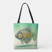 Tote Bag Art du poisson stylisé (Dos)