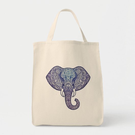 Tote Bag Art éléphant au henné (Devant)