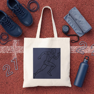 Tote Bag Art en ligne continue Sprinter en course