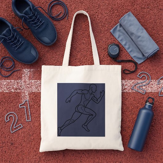 Tote Bag Art en ligne continue Sprinter en course