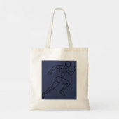 Tote Bag Art en ligne continue Sprinter en course (Dos)