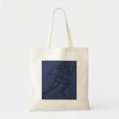 Tote Bag Art en ligne continue Sprinter en course (Devant)