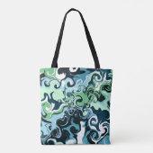 Tote Bag Art en marbre bleu et gris vert (Dos)