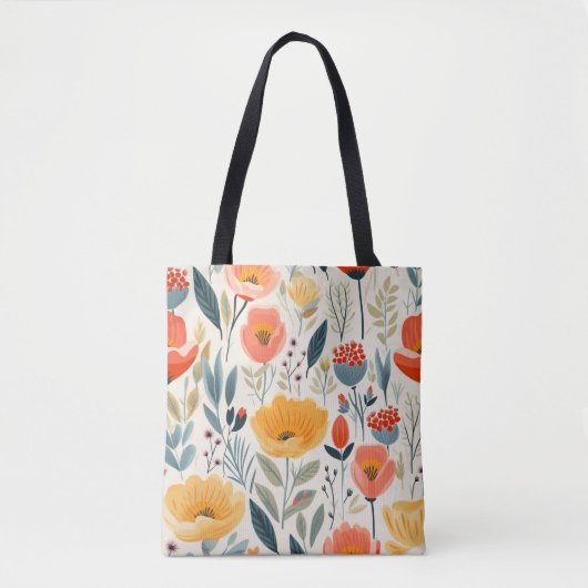 Tote Bag Art Fleur Coloré (Devant)