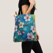 Tote Bag Art Fleur Japonaise Sakura Fourre-tout (De près)
