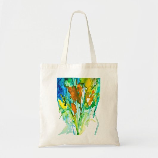Tote Bag Art floral abstrait aquarelle (Devant)
