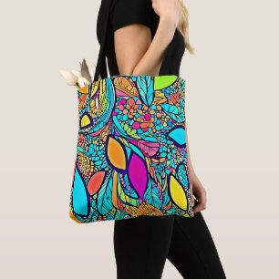 Tote Bag Art Floral Abstrait coloré