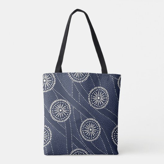 Tote Bag Art floral bleu (Dos)