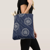 Tote Bag Art floral bleu (De près)