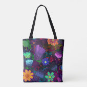 Tote Bag Art floral brillant et audacieux Boho (Dos)