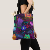 Tote Bag Art floral brillant et audacieux Boho (De près)