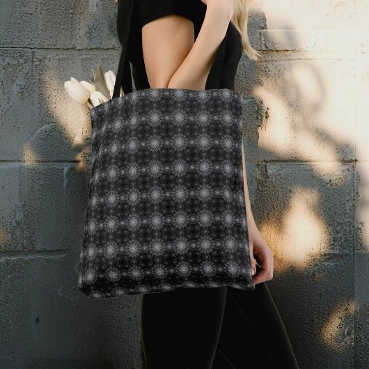 Tote Bag Art floral brillant et noir