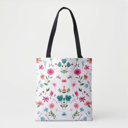 Tote Bag Art floral dynamique (Devant)