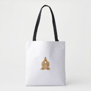 Tote Bag Art Floral Paisley ・ Décor Boho Orange