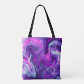 Tote Bag Art fluide en marbre rose, bleu, violet (Dos)