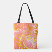 Tote Bag Art fluide rose et orange (Dos)