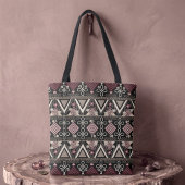 Tote Bag Art folklorique rose minuit