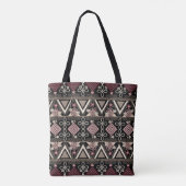 Tote Bag Art folklorique rose minuit (Dos)