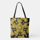 Tote Bag Art fractal azaléen jaune et noir (Dos)