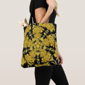 Tote Bag Art fractal azaléen jaune et noir (De près)