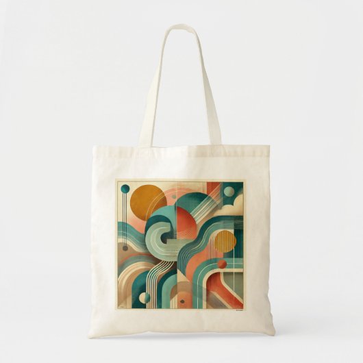 Tote Bag Art Géométrique Abstrait Vibrant : Design Moderne (Devant)