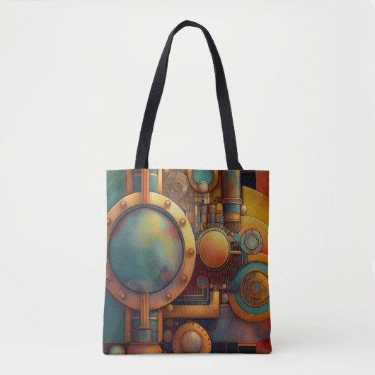 Tote Bag Art géométrique industriel steampunk (Devant)