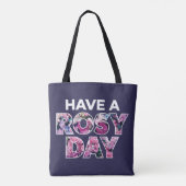 Tote Bag Art Graphique "Ayez Une Journée Rosy" (Dos)
