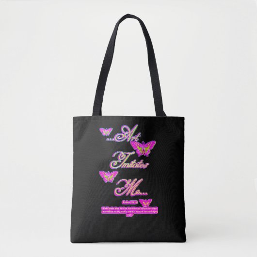 Tote Bag Art Imitates Me - Fuschia Bliss (Devant)