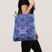 Tote Bag Art inspiré de la géoode violette et verte (De près)