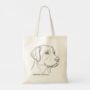 Tote Bag Art linéaire minimaliste monochrome de Labrador Re