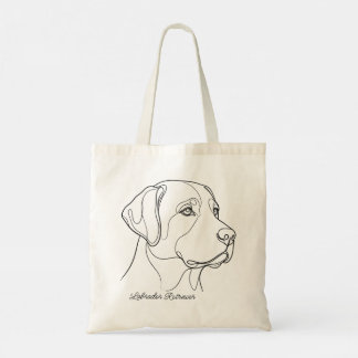 Tote Bag Art linéaire minimaliste monochrome de Labrador Re