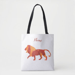 Tote Bag Art Lion rouge orange