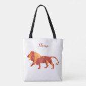 Tote Bag Art Lion rouge orange (Dos)