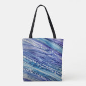 Tote Bag Art Liquide Abstrait Violet, Sarcelle et Bleu (Dos)