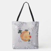 Tote Bag Art lunatique et adorable de poissons dans Teal (Dos)