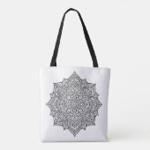 Tote Bag Art mandala à la ligne noire complexe (Dos)