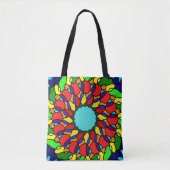 Tote Bag Art Mandala Radiant, Coloré (Devant)